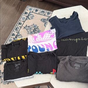 Bundle of 7 Preloved short sleeved shirts - Small, Medium and one Large